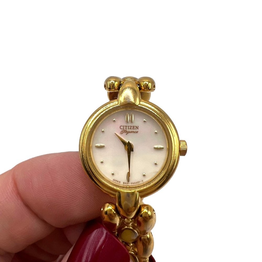 Vintage Citizen Elegance Mother of Pearl Dial Gold Tone Quartz Watch - Picture 10 of 14